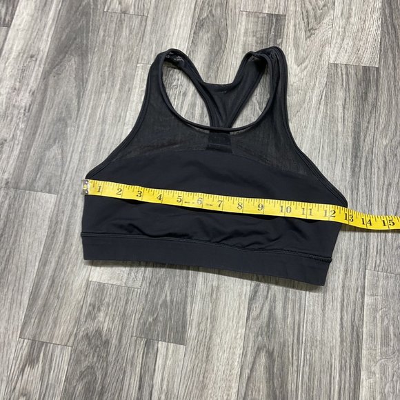 LULULEMON Scoop Neck Mesh Front Panel Black Sports Bra Women's Size 4 - Picture 6 of 10